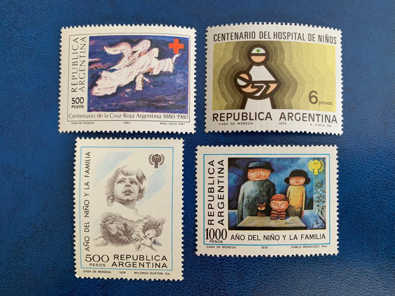 Argentina - Original Vintage Postage Stamps- 1975-80 Health, Children & Families - for the collector, artist or crafter