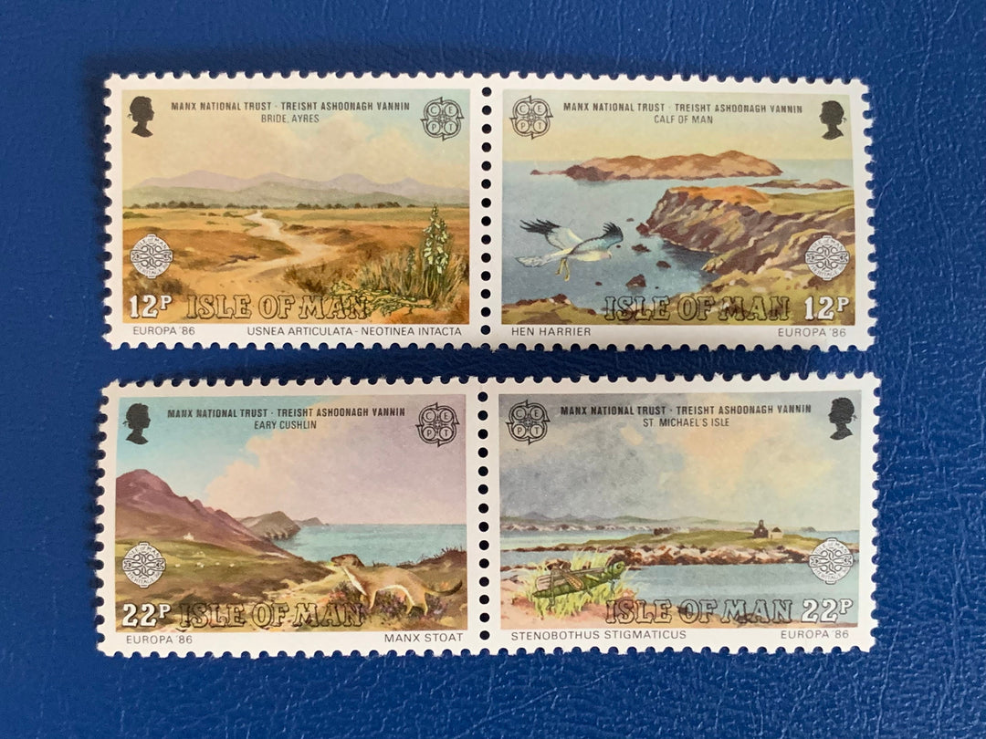 Isle of Man - Original Vintage Postage Stamps - 1986 - Nature & Environmental Protection - for the collector, artist or crafter