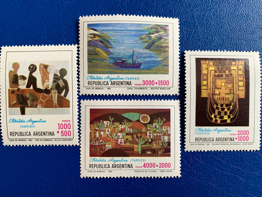 Argentina - Original Vintage Postage Stamps- 1980-82 Fine Art Tapestries- for the collector, artist or crafter