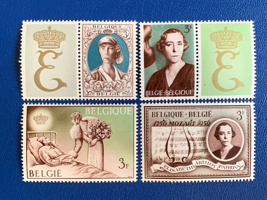 Belgium - Original Vintage Postage Stamps - 1966 Queen Elizabeth - for the collector, artist or crafter