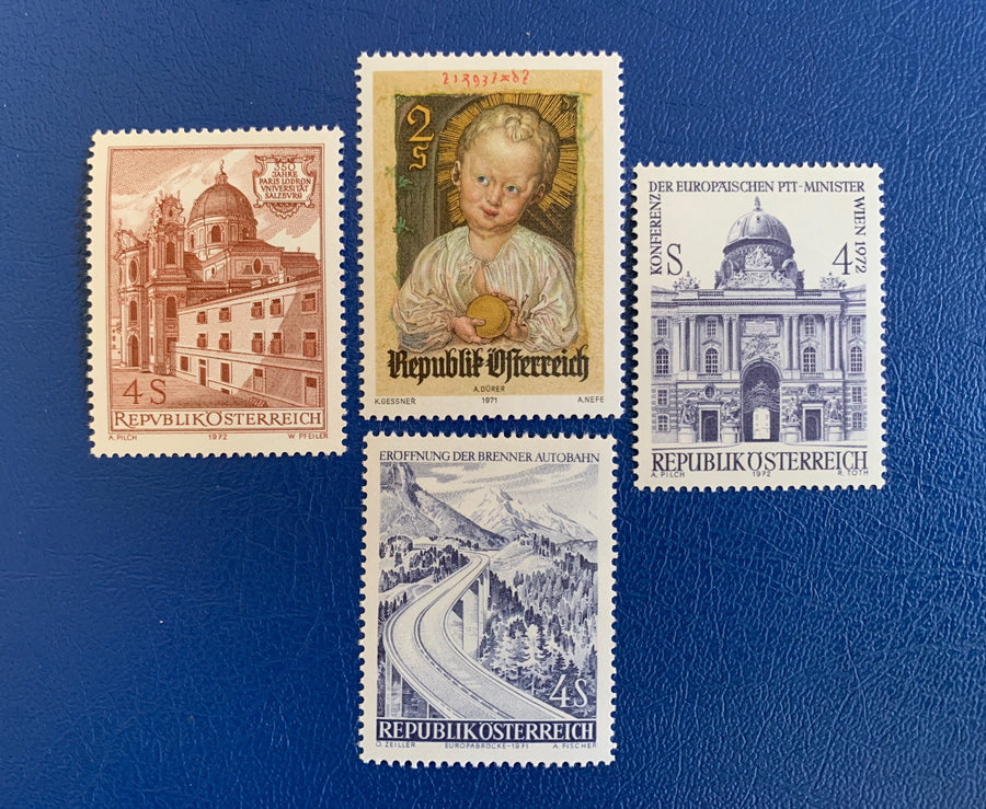 Austria - Original Vintage Postage Stamps - 1971/73 Beautiful Images- for the collector, artist or crafter - scrapbooks, decoupage