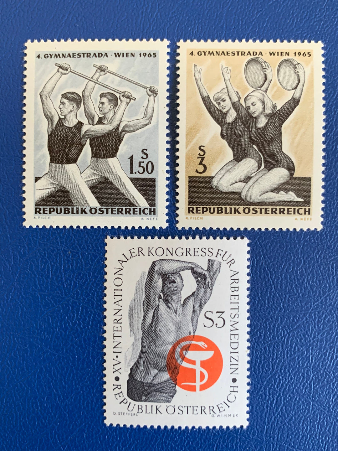 Austria - Original Vintage Postage Stamps - 1965/66 Sports & Medicine - for the collector, artist or crafter