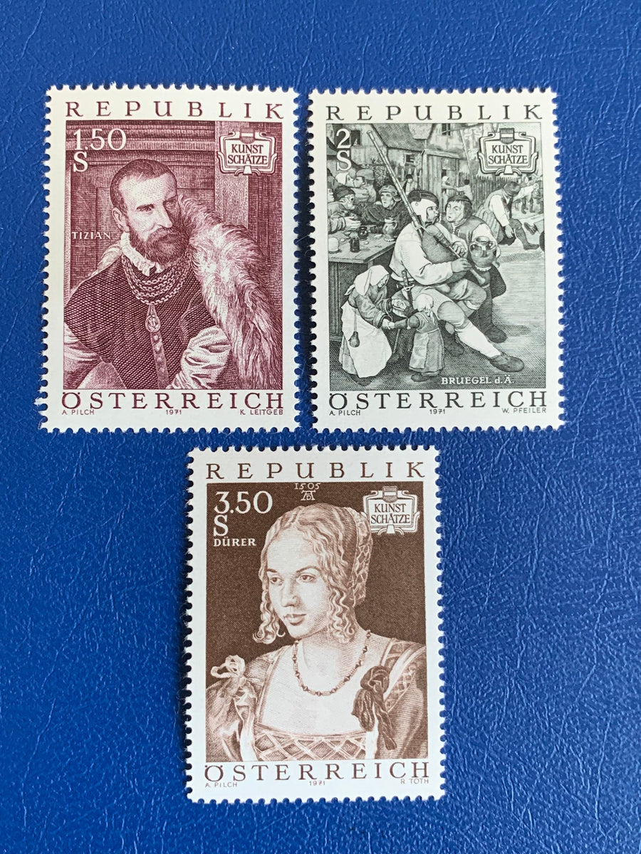 Austria - Original Vintage Postage Stamps - 1971 16c Paintings - for the collector, artist or crafter - scrapbooks, decoupage