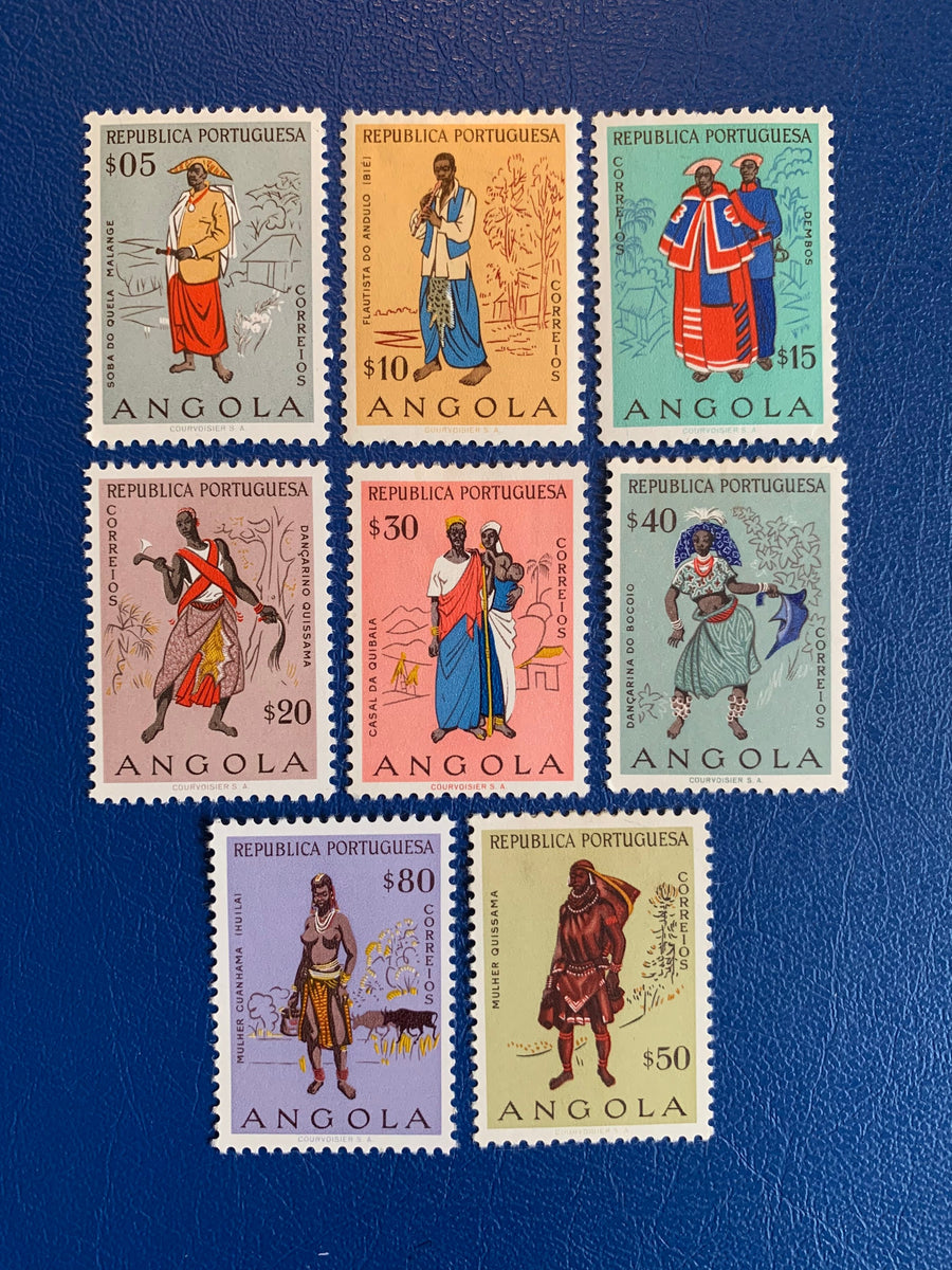 Angola - Original Vintage Postage Stamps- 1957 Angolan People - for the collector, artist or crafter - scrapbooks, decoupage, journals