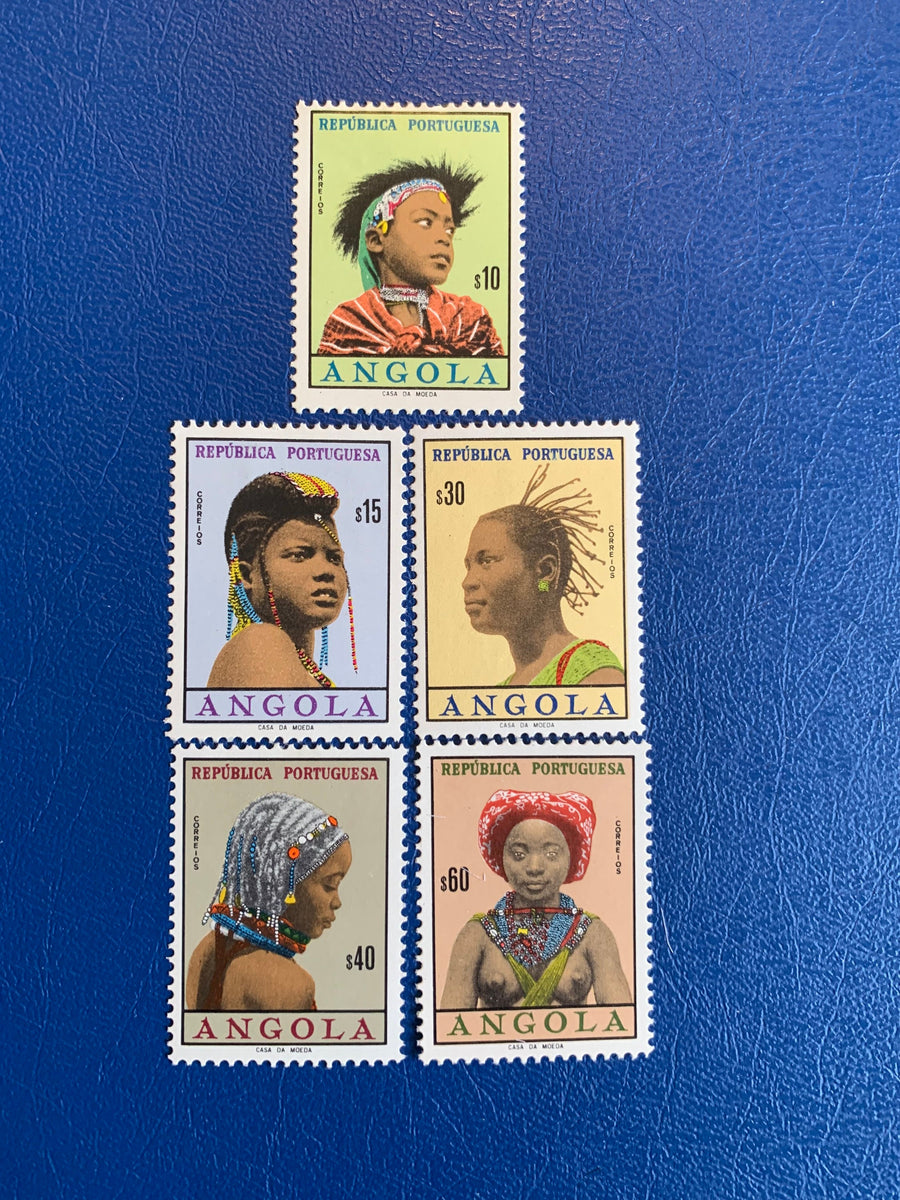 Angola - Original Vintage Postage Stamps- 1961 Girls of Angola - for the collector, artist or crafter - scrapbooks, decoupage, journals