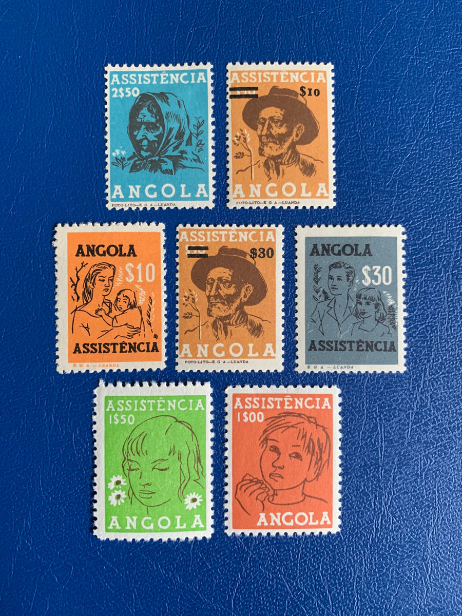 Angola - Original Vintage Postage Stamps- 1958-65 Tax Stamps - for the collector, artist or crafter - scrapbooks, decoupage, journals