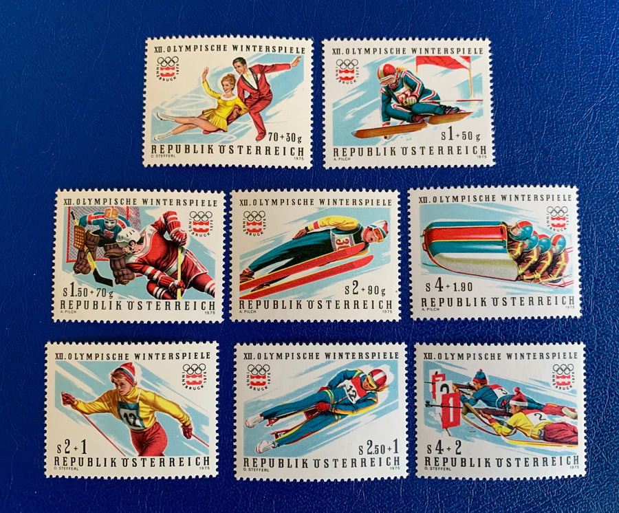 Austria - Original Vintage Postage Stamps - 1975 Olympics - for the collector, artist or crafter - scrapbooks, decoupage