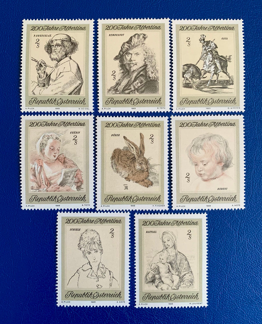 Austria - Original Vintage Postage Stamps - 1968 200 Years of the Albertina - for the collector, artist or crafter - scrapbooks, decoupage