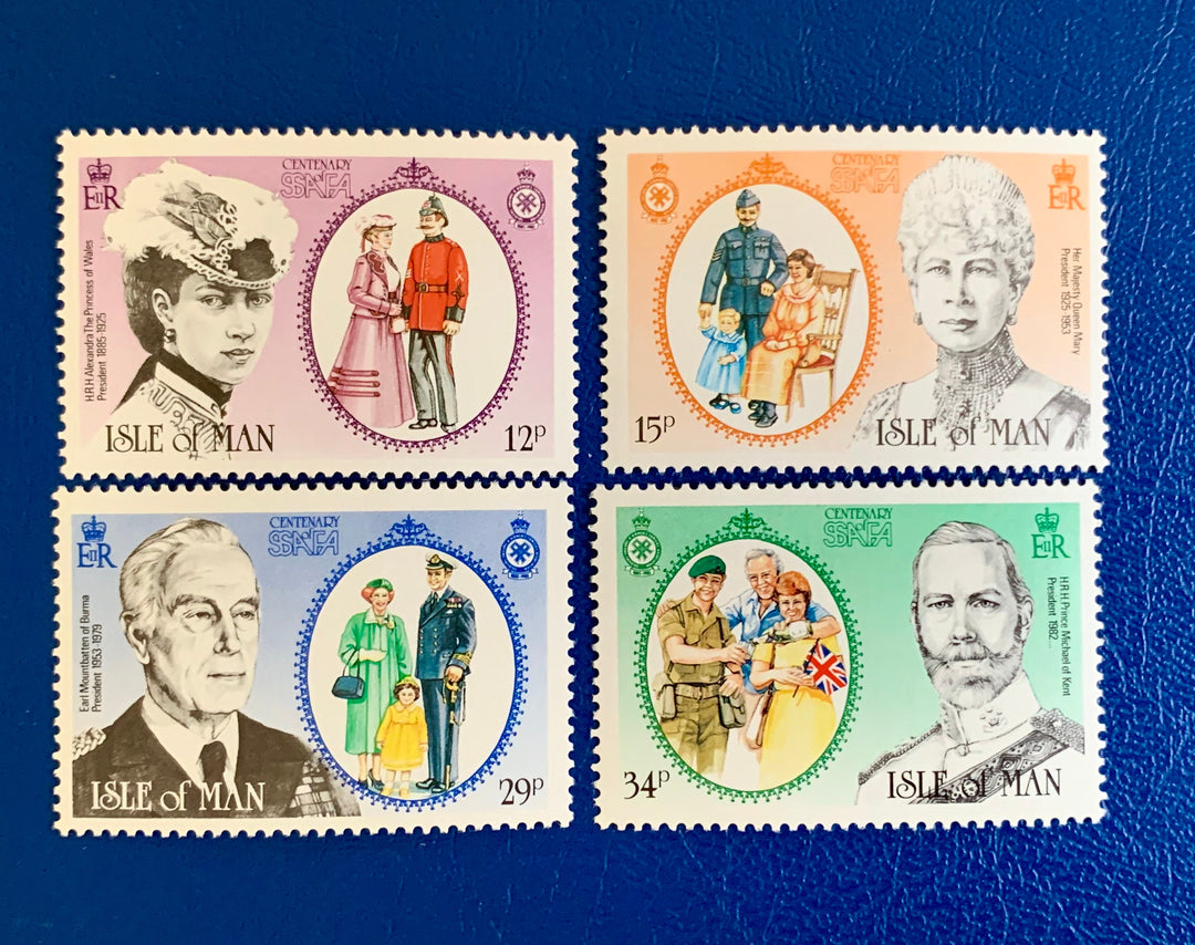 Isle of Man - Original Vintage Postage Stamps - 1985 -Centenary Soldiers, Sailor’s, Airmen’s Families - for the collector, artist or crafter