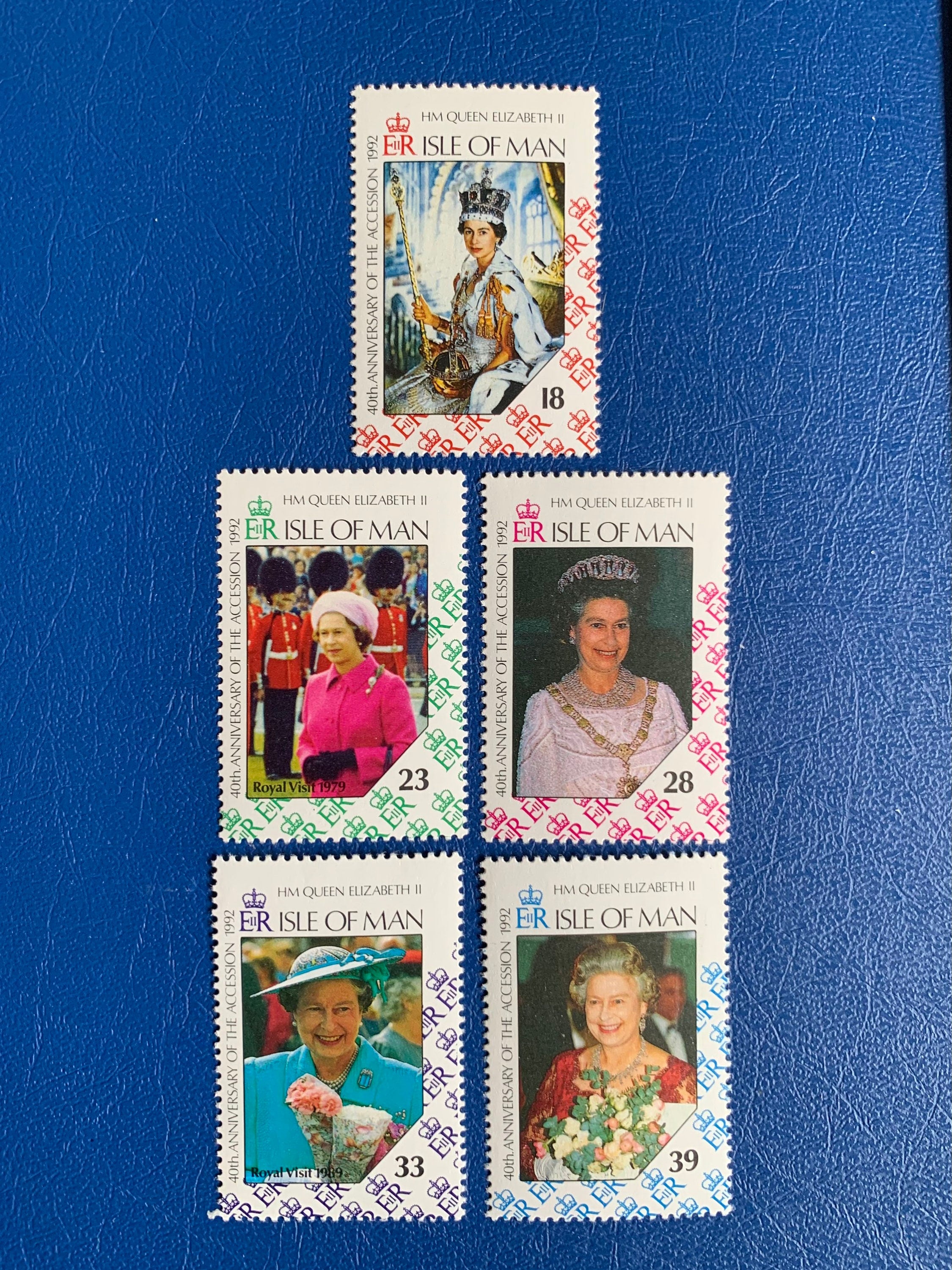 Post Stamp Ridge Isle of Man - Original Vintage Postage Stamps - 1992 40th Anniversary ...