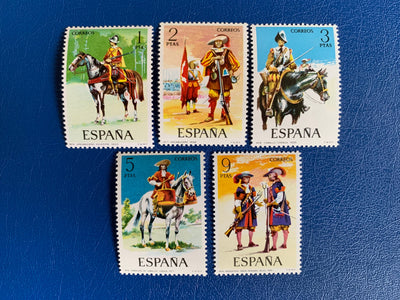 Spain - Original Vintage Postage Stamps- 1974 - Military Uniforms  - for the collector, artist or crafter - scrapbooks, journals