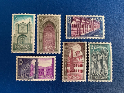 Spain - Original Vintage Postage Stamps- 1972/73 - Monasteries - for the collector, artist or crafter - scrapbooks, journals