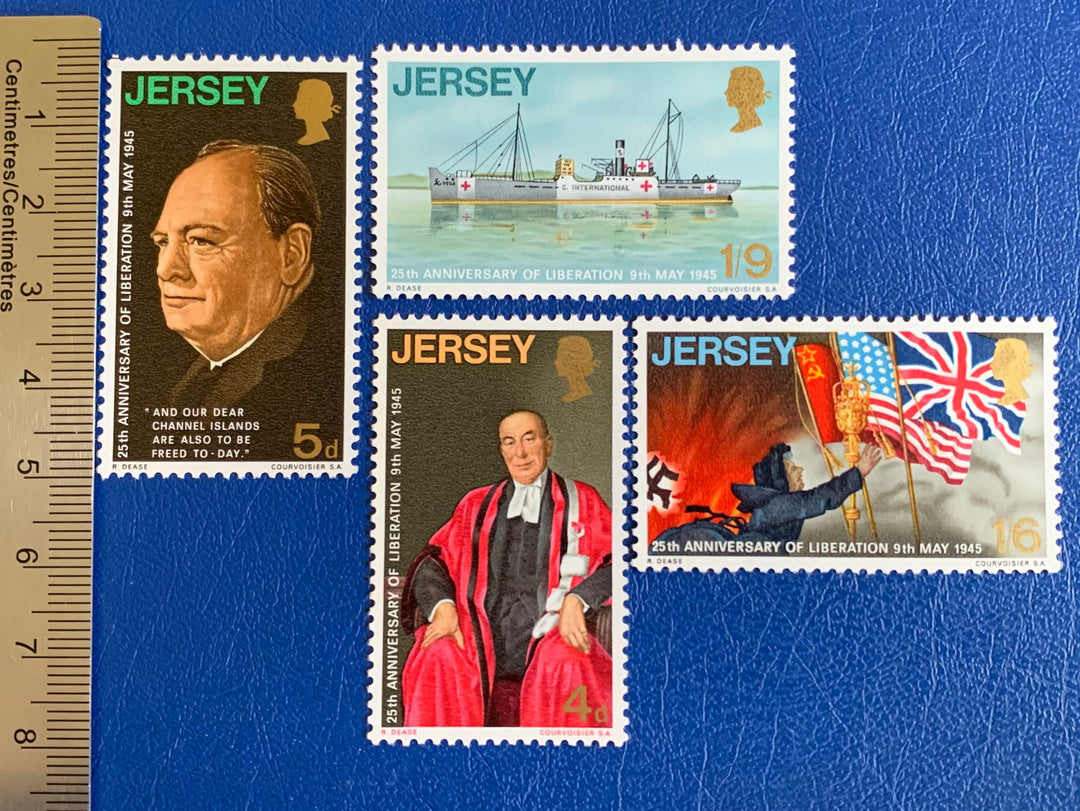 Jersey - Original Vintage Postage Stamps - 1970 25th Anniversary Liberation - for the collector, artist or crafter