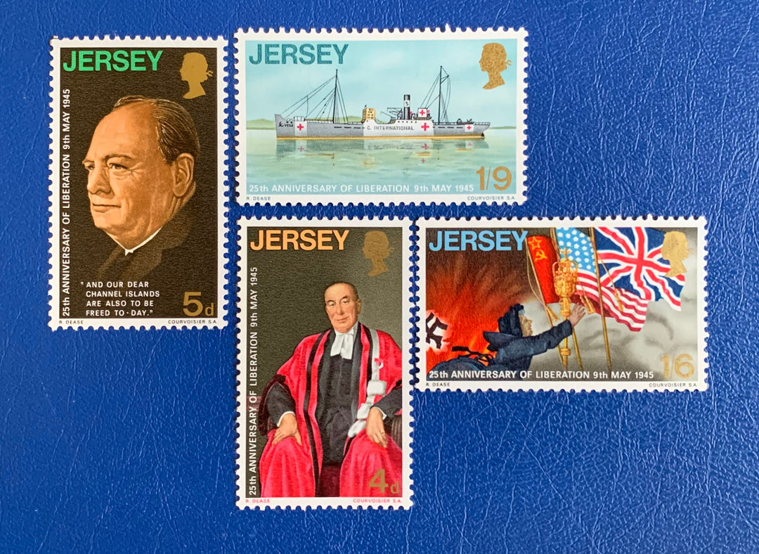 Jersey - Original Vintage Postage Stamps - 1970 25th Anniversary Liberation - for the collector, artist or crafter