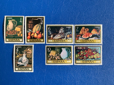 Spain - Original Vintage Postage Stamps- 1976 - Still Life Paintings  - for the collector, artist or crafter - scrapbooks, journals