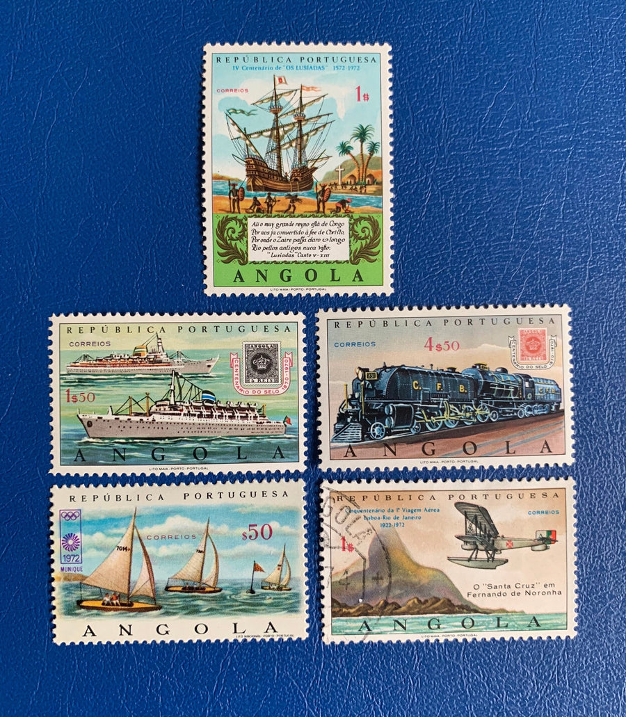 Angola - Original Vintage Postage Stamps- 1970- 100 Years of Stamps - for the collector, artist or crafter - scrapbooks, decoupage, journals