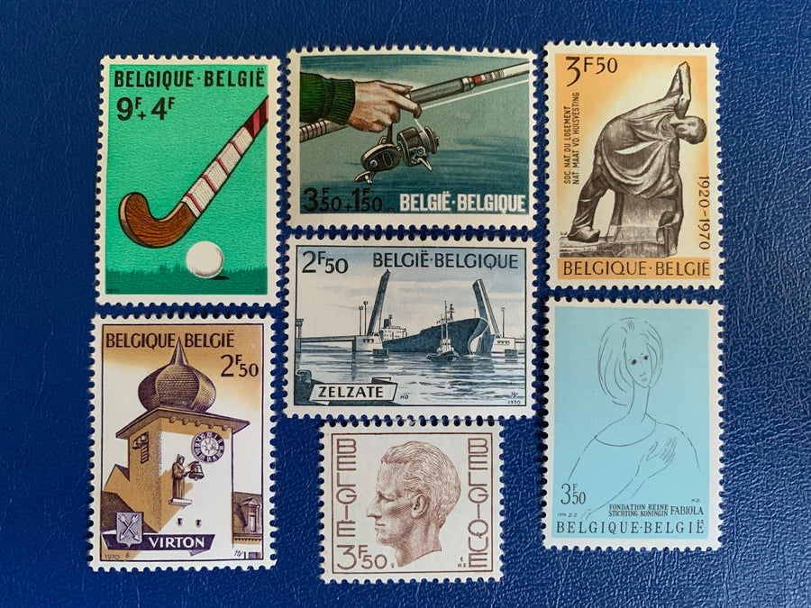 Belgium - Original Vintage Postage Stamps - 1970 - for the collector, artist or crafter - scrapbooks, journals