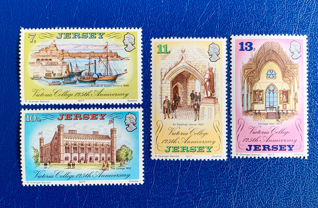 Jersey - Original Vintage Postage Stamps - 1977 125th Anniversary Victoria College - for the collector, artist or crafter