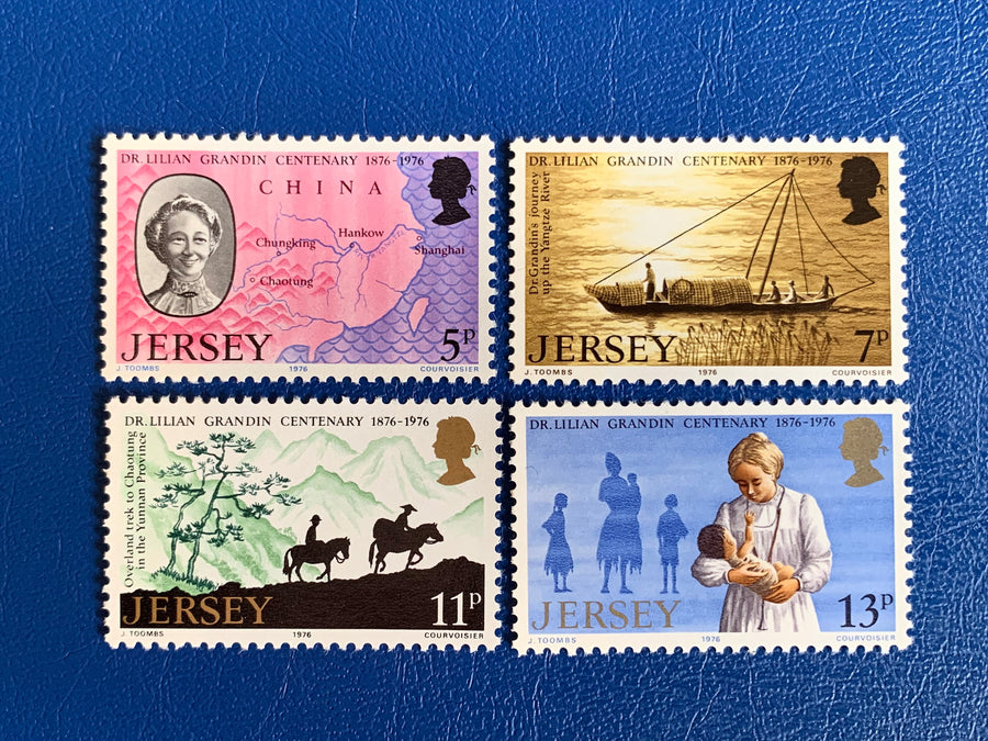 Jersey - Original Vintage Postage Stamps - 1976 Dr. Lillian Grandin - for the collector, artist or crafter
