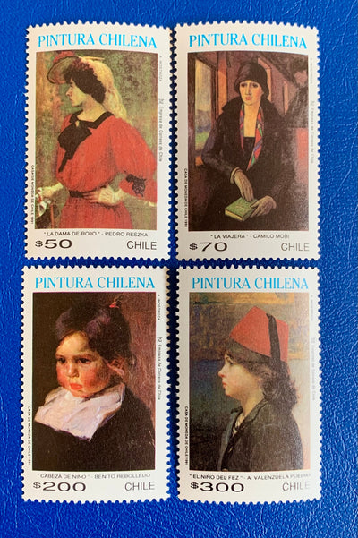 Chile - Original Vintage Postage Stamps- 1991 - Chilean Paintings - for the collector, artist or crafter