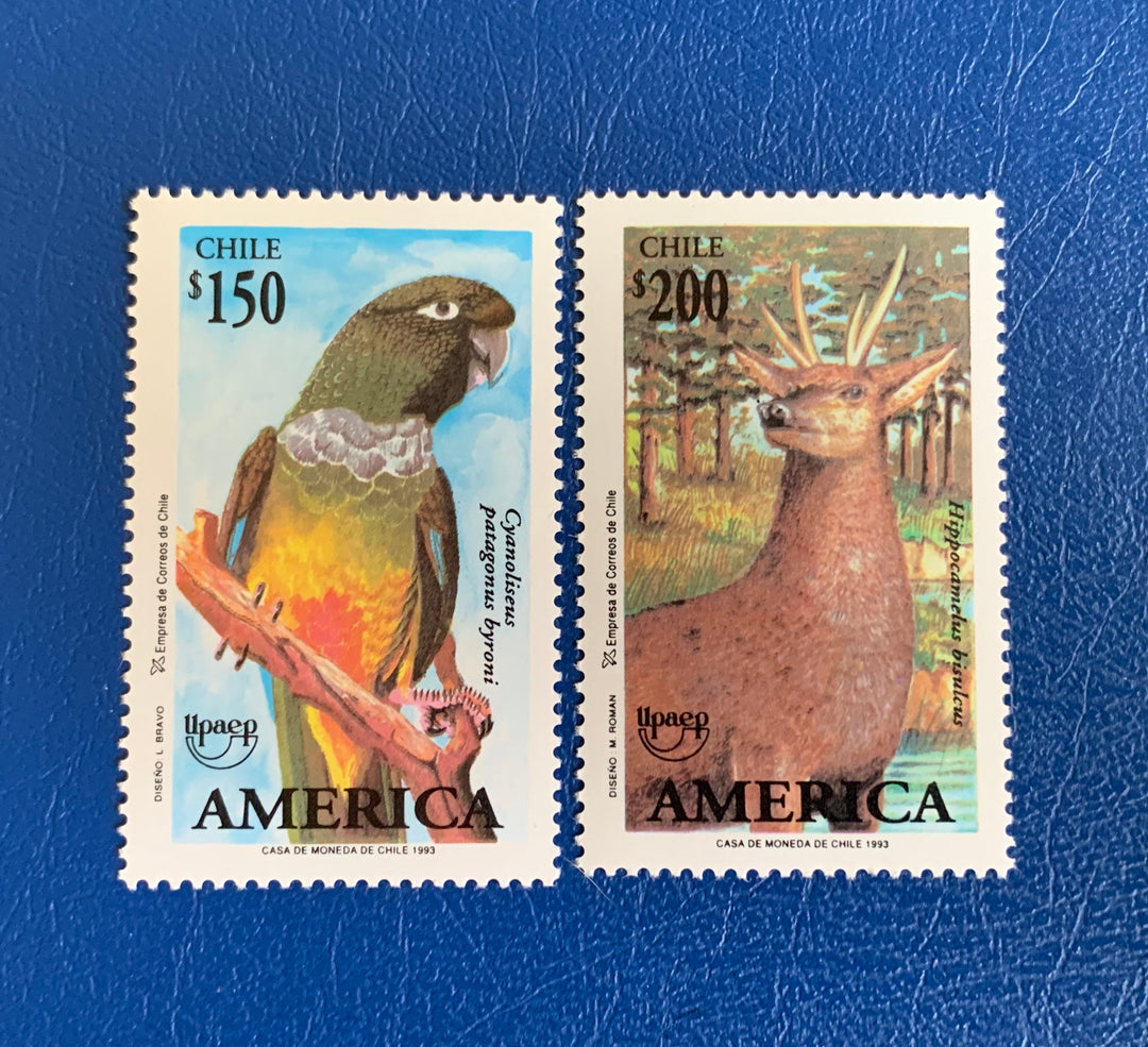 Chile - Original Vintage Postage Stamps- 1993 Endangered Species, Intl Year of Indigenous Peoples, Folk Festival