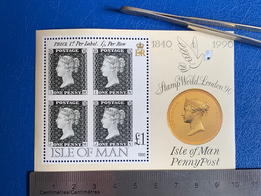 Isle of Man - Original Vintage Postage Stamps - 1990 150th Anniversary of the Penny Black - for the collector, artist or crafter