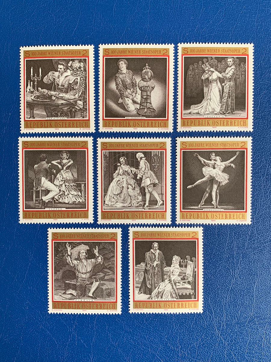 Austria - Original Vintage Postage Stamps - 1969 Opera Vienna - for the collector, artist or crafter - scrapbooks, journals, decoupage