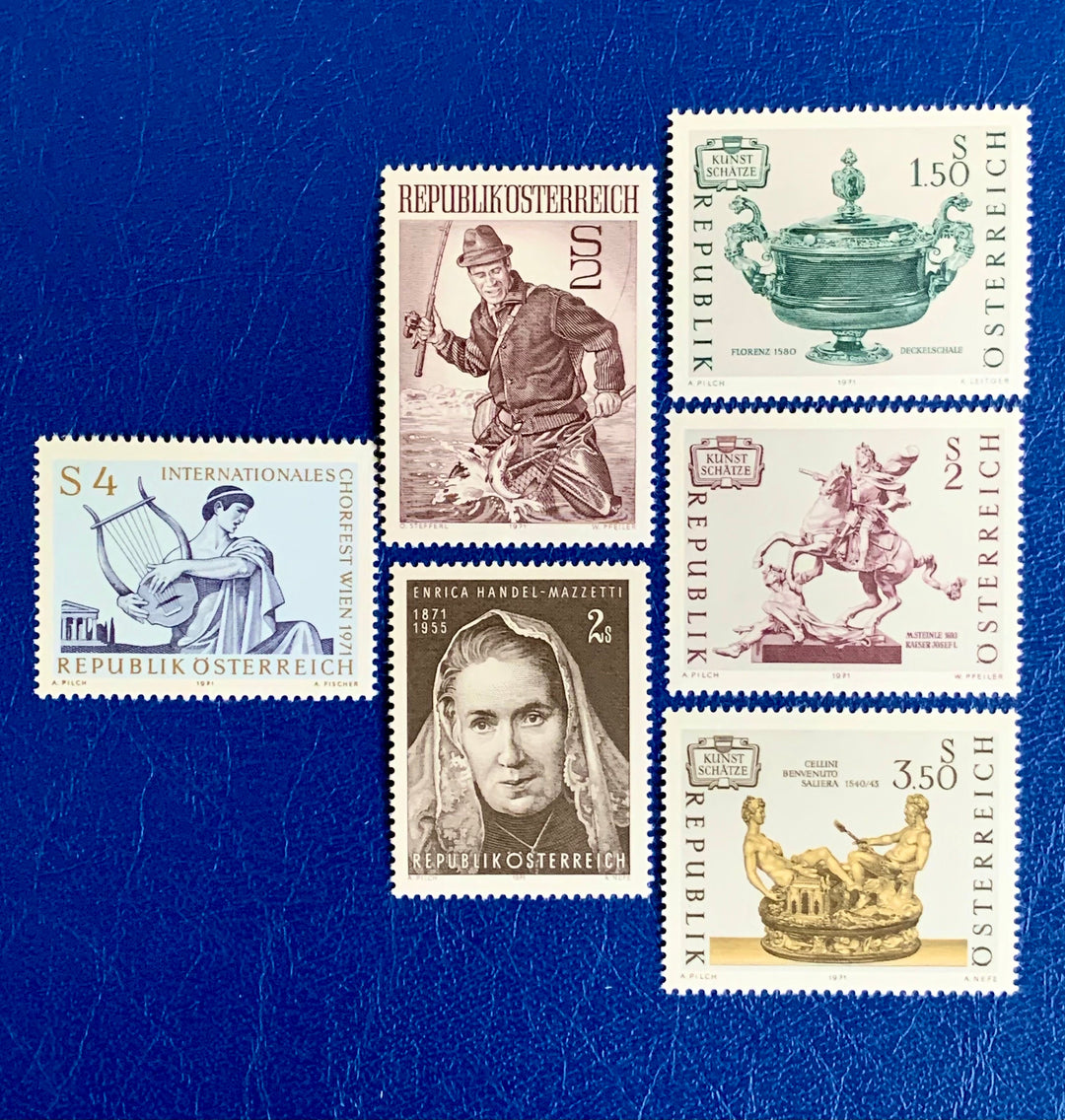 Austria - Original Vintage Postage Stamps - 1971 Mix - for the collector, artist or crafter - scrapbooks, decoupage, journals