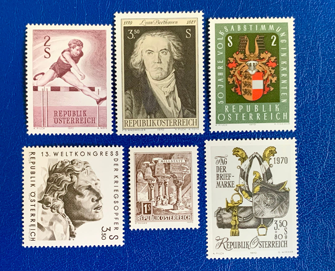 Austria - Original Vintage Postage Stamps - 1970 Mix - for the collector, artist or crafter - scrapbooks, decoupage, journals