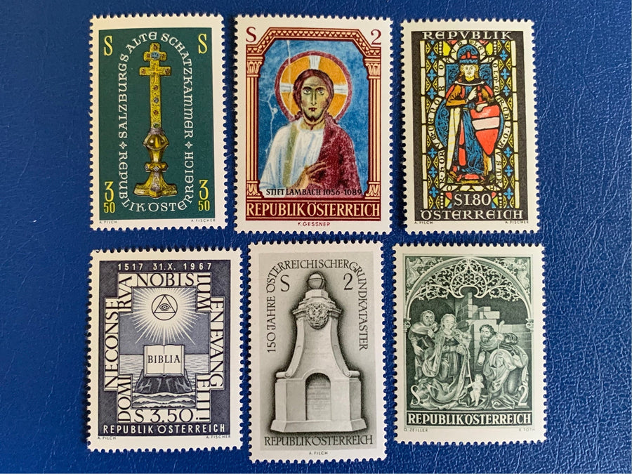Austria - Original Vintage Postage Stamps - 1967 Religious Motifs - for the collector, artist or crafter - scrapbooks, decoupage