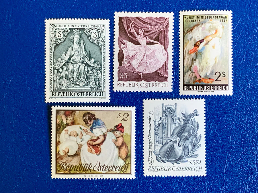 Austria - Original Vintage Postage Stamps - 1967 Mix - for the collector, artist or crafter - scrapbooks, decoupage