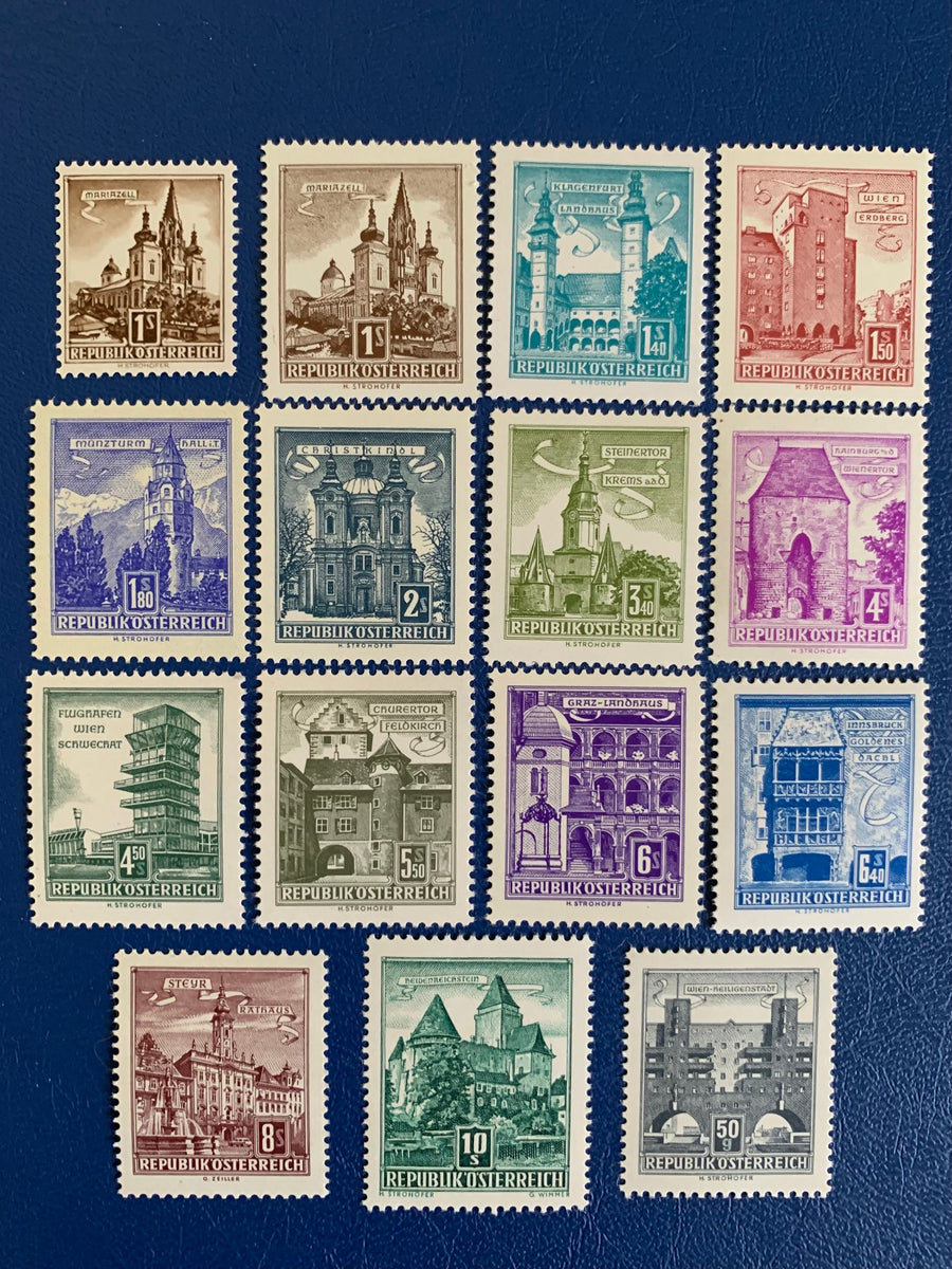 Austria - Original Vintage Postage Stamps - 1959 Architecture - for the collector, artist or crafter