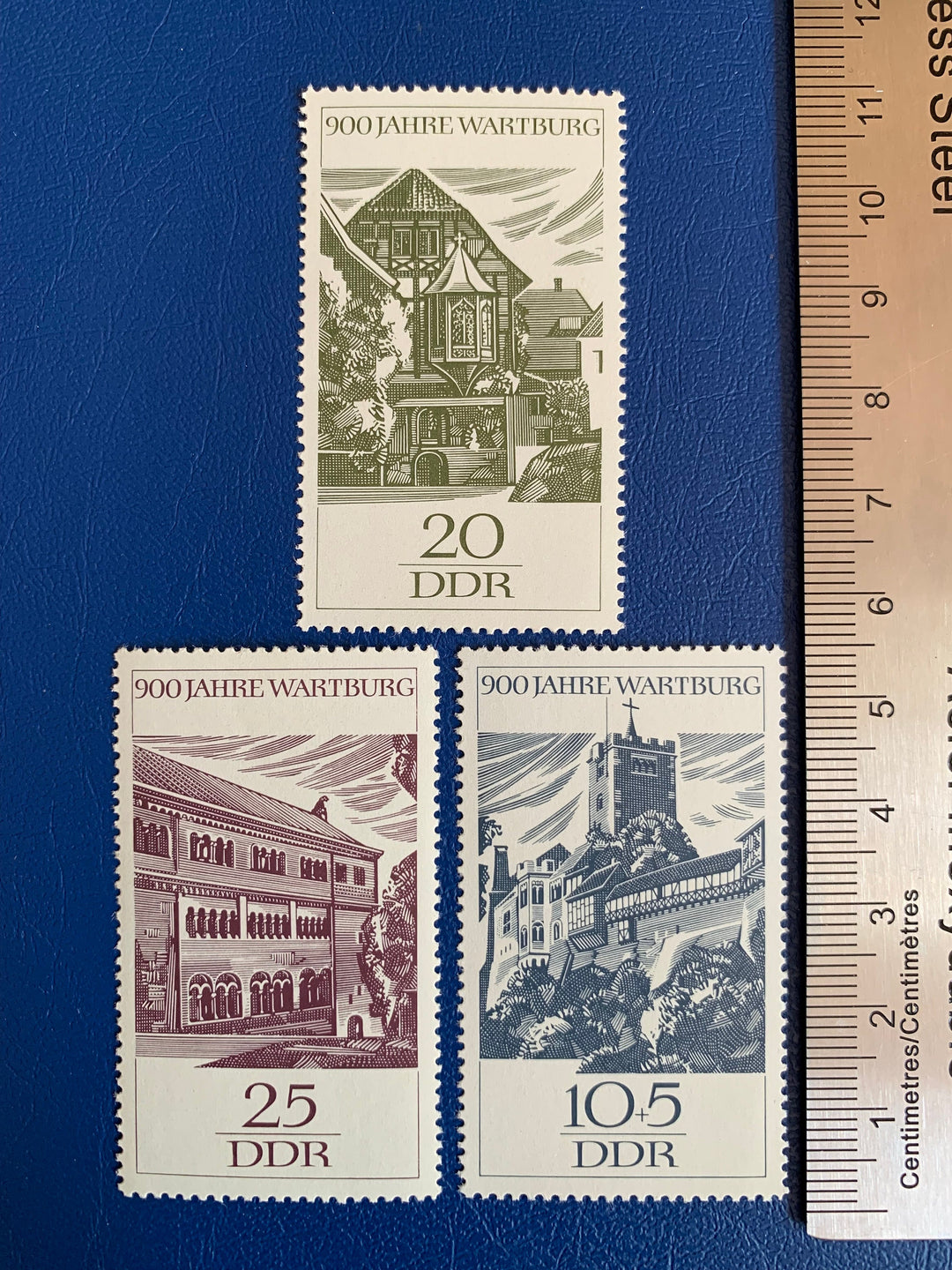 Germany (DDR) - Original Vintage Postage Stamps- 1966 Wartburg 900 Years - for the collector, artist or crafter