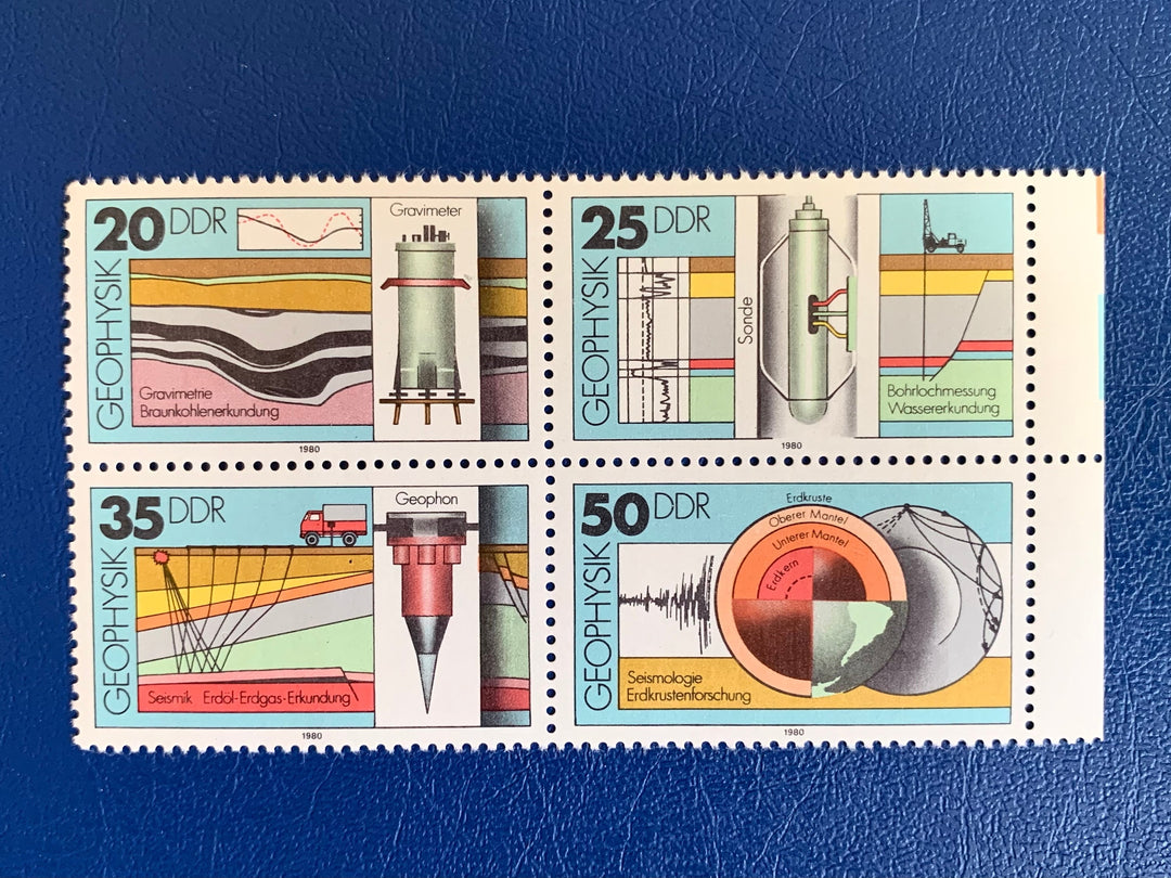 Germany (DDR) - Original Vintage Postage Stamps- 1980 Geophysics - for the collector, artist or crafter