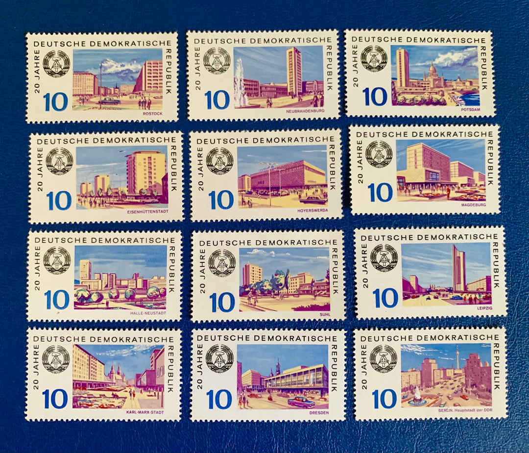 Germany (DDR) - Original Vintage Postage Stamps- 1969 20th Anniversary of the GDR - for the collector, artist or crafter