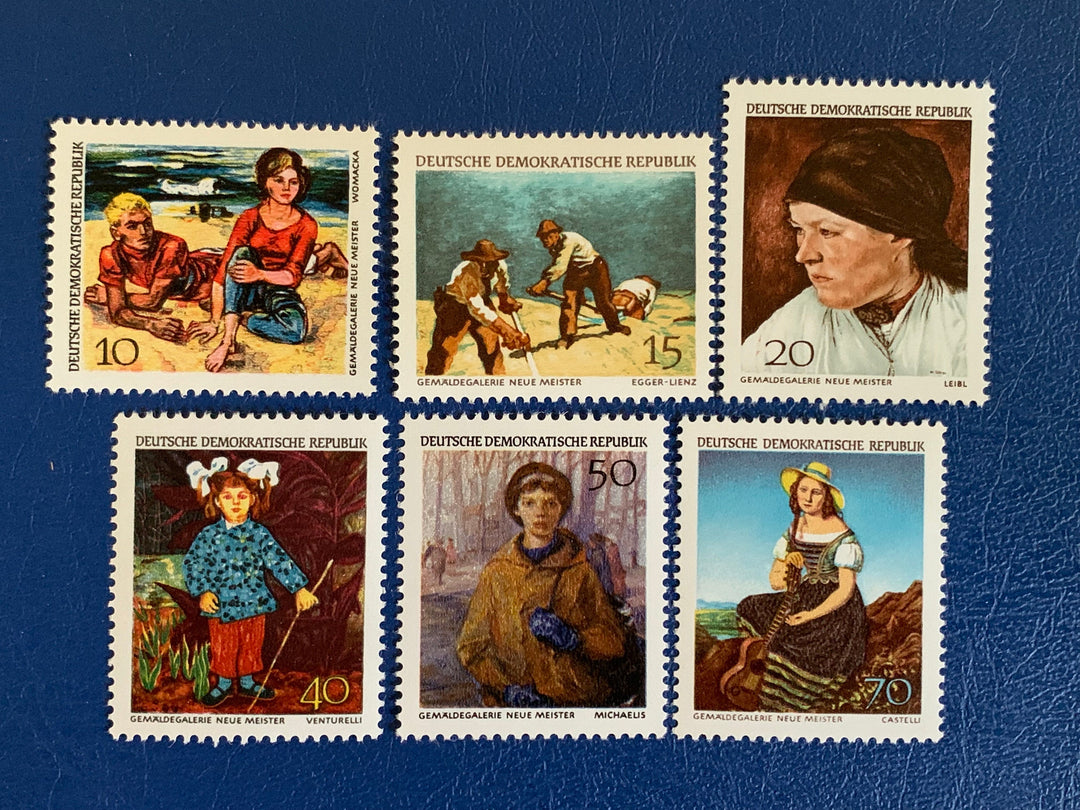 Germany (DDR) - Original Vintage Postage Stamps- 1968 Paintings - for the collector, artist or crafter