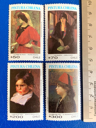 Chile - Original Vintage Postage Stamps- 1991 - Chilean Paintings - for the collector, artist or crafter
