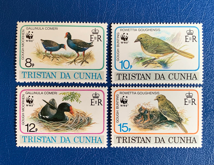 Tristan de Cunha - Original Vintage Postage Stamps - 1991 - WWF Birds - for the collector, artist or crafter - journals, scrapbooks