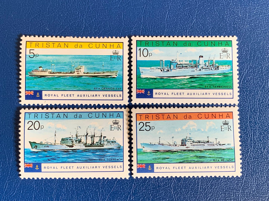 Tristan de Cunha - Original Vintage Postage Stamps - 1978 - Royal Fleet Auxiliary Vessels - for the collector, artist or crafter