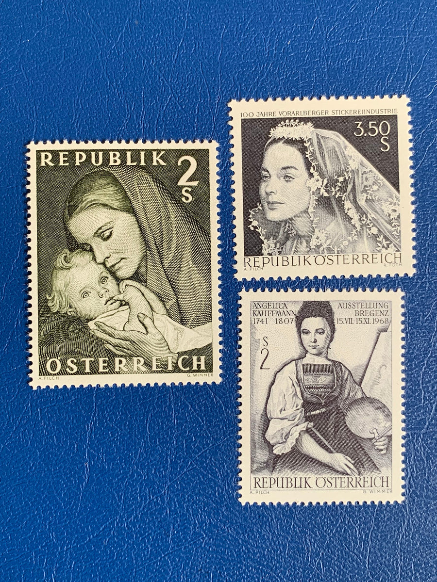 Austria - Original Vintage Postage Stamps - 1968 Women - for the collector, artist or crafter - scrapbooks, journals, decoupage