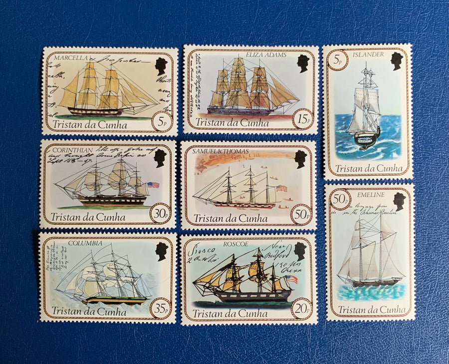 Tristan de Cunha - Original Vintage Postage Stamps - 1982-83 Ships - for the collector, artist or crafter