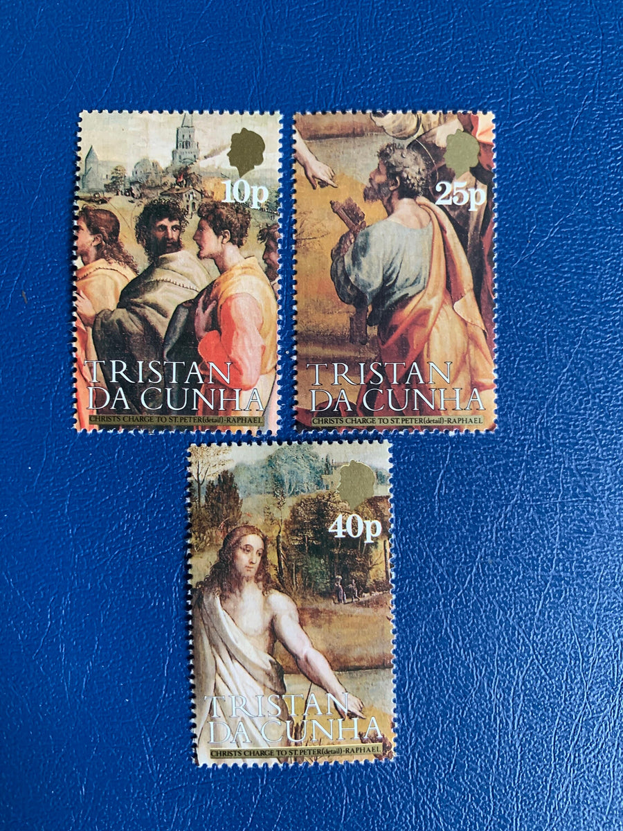 Tristan de Cunha - Original Vintage Postage Stamps - 1983 Raphael Paintings - for the collector, artist or crafter