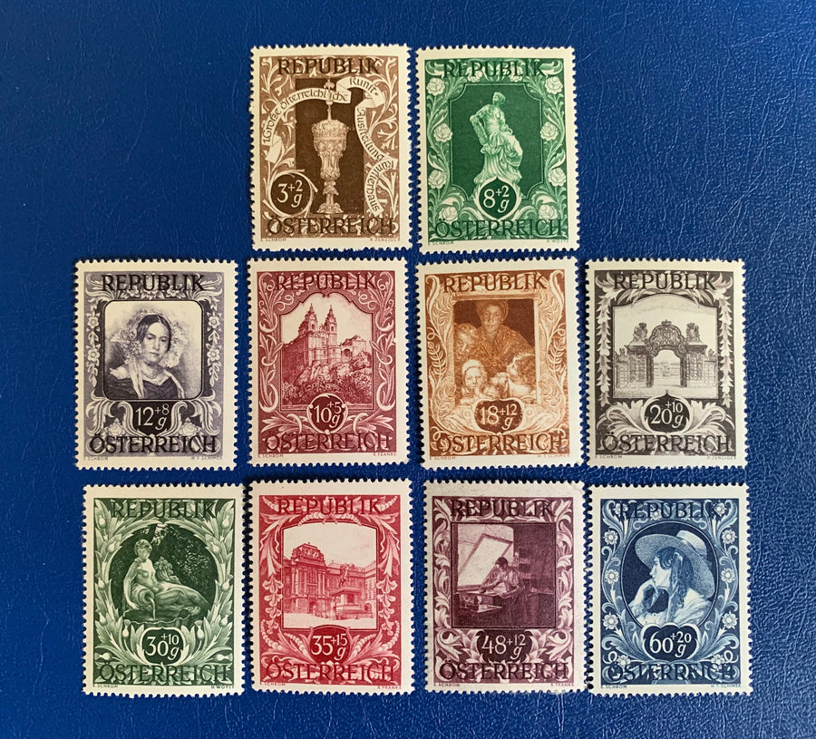 Austria - Original Vintage Postage Stamps - 1947 Art Exhibition - for the collector, artist or crafter - scrapbooks, decoupage