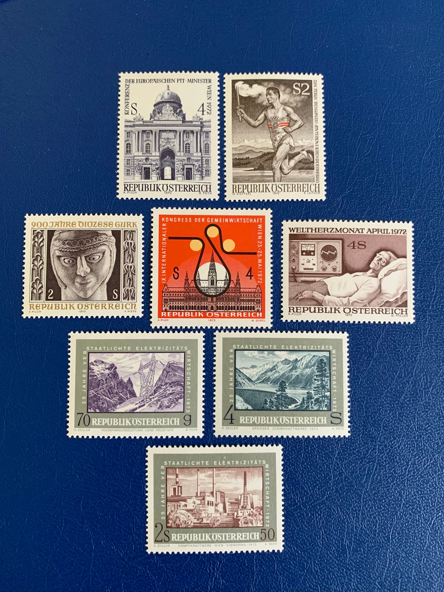 Austria - Original Vintage Postage Stamps - 1972 Mix- for the collector, artist or crafter - scrapbooks, decoupage, journals