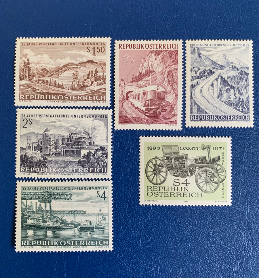 Austria - Original Vintage Postage Stamps - 1971 Mix- for the collector, artist or crafter - scrapbooks, decoupage, journals