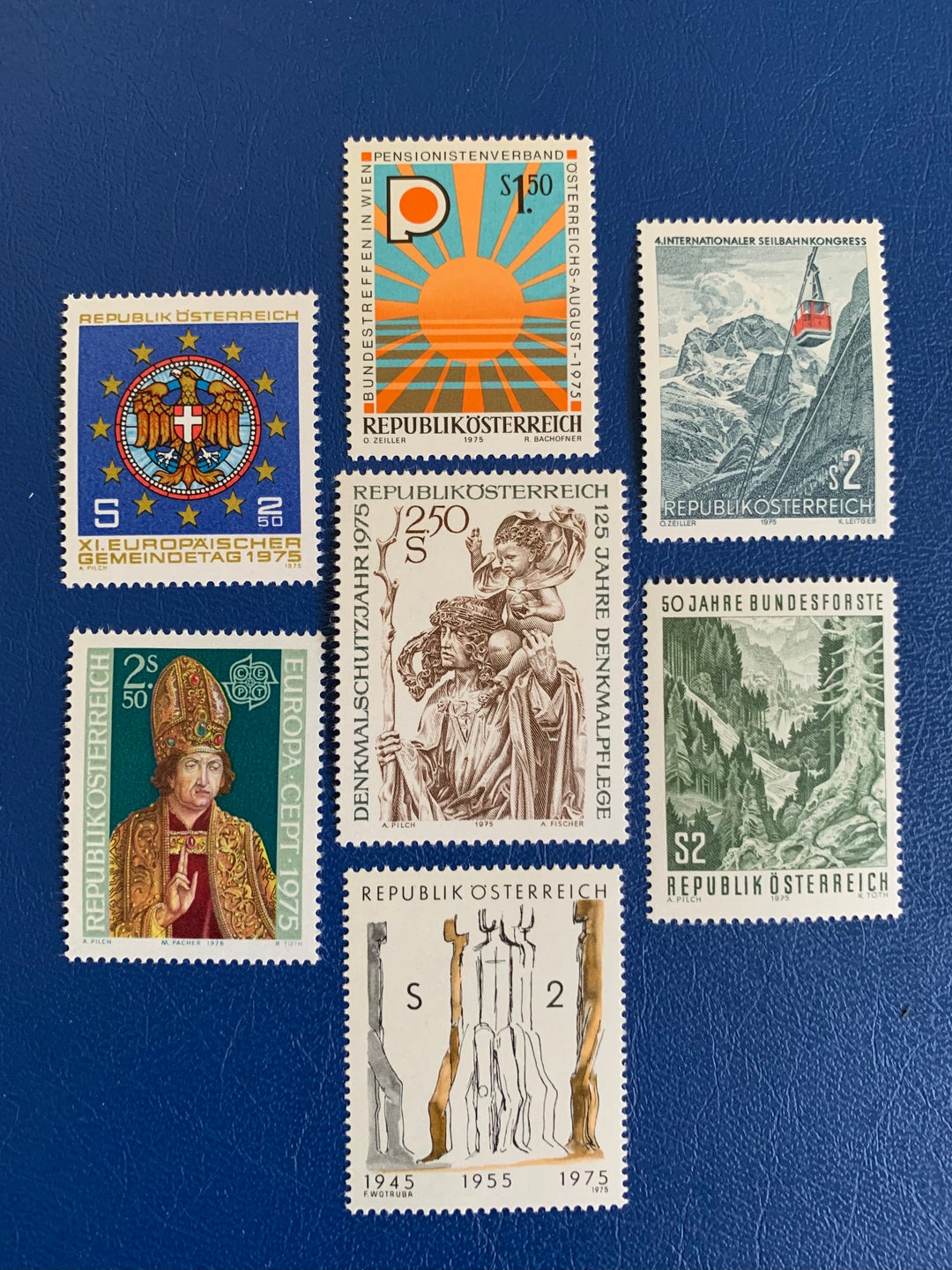 Austria - Original Vintage Postage Stamps - 1975 Mix- for the collector, artist or crafter - scrapbooks, decoupage, journals
