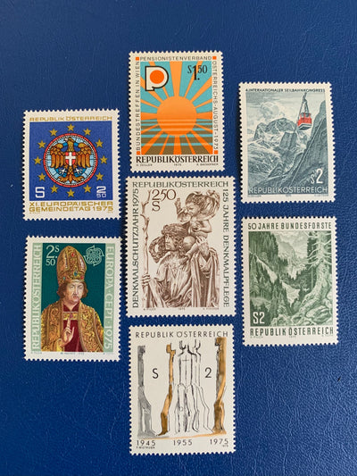 Austria - Original Vintage Postage Stamps - 1975 Mix- for the collector, artist or crafter - scrapbooks, decoupage, journals