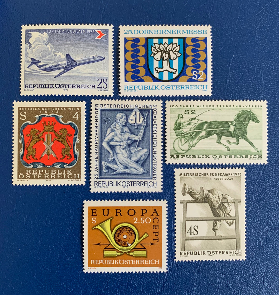Austria - Original Vintage Postage Stamps - 1973 Mix- for the collector, artist or crafter - scrapbooks, decoupage, journals