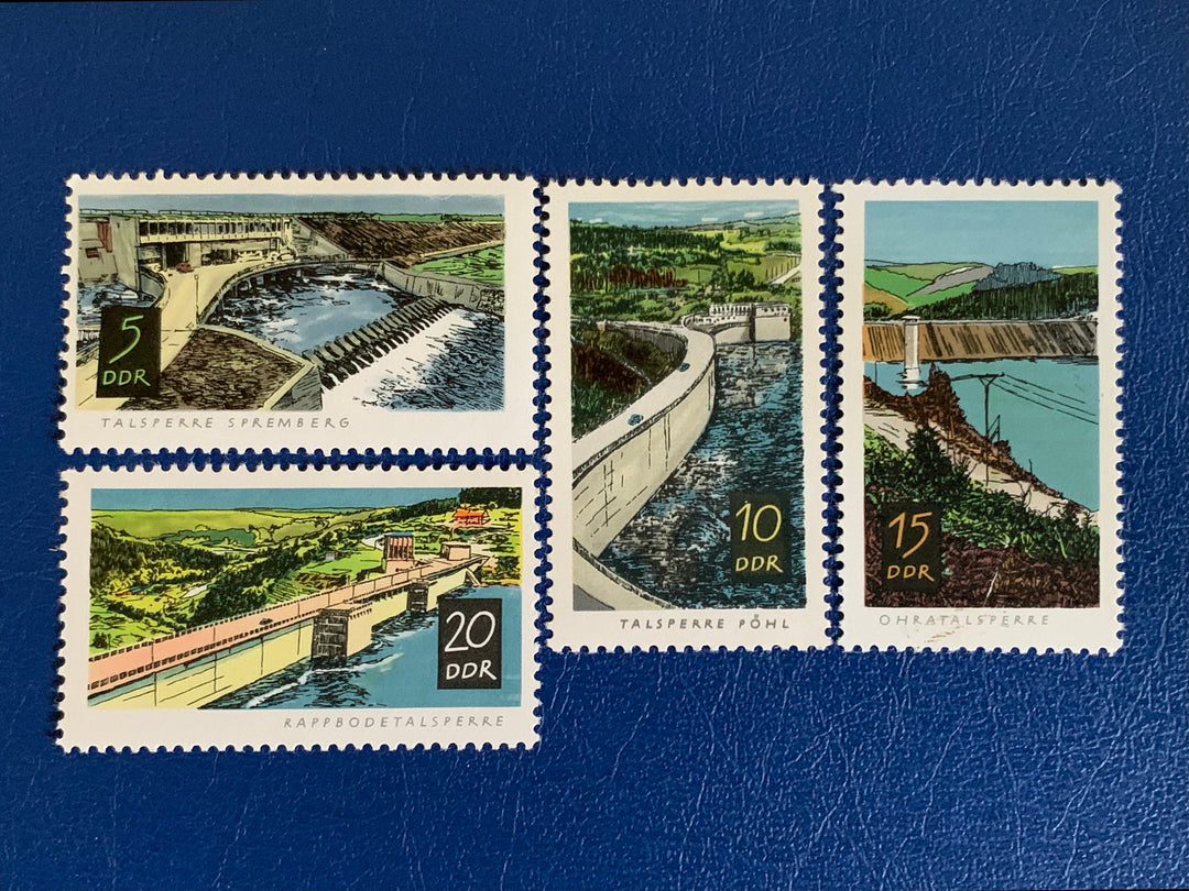 Germany (DDR) - Original Vintage Postage Stamps- 1968 Waterways & Dams - for the collector, artist or crafter