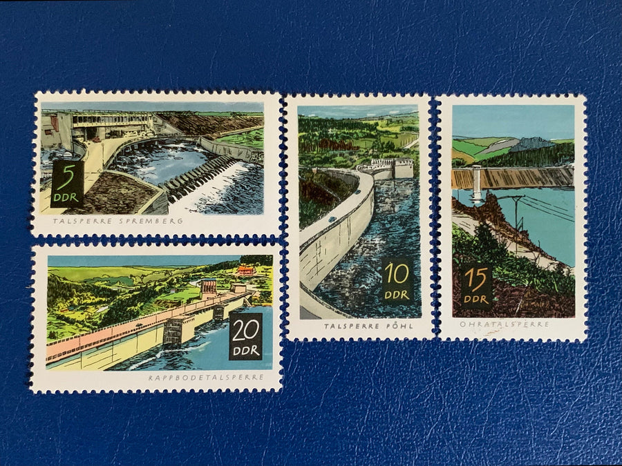 Germany (DDR) - Original Vintage Postage Stamps- 1968 Waterways & Dams - for the collector, artist or crafter